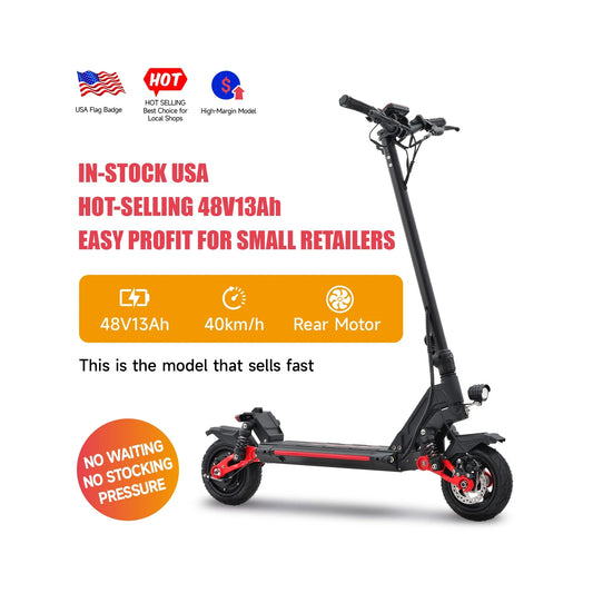 US Stock 9-Inch Winter Commuting 500W Folding E-Scooters 48V 13Ah Battery Powerful Adult Fast Electric Scooter