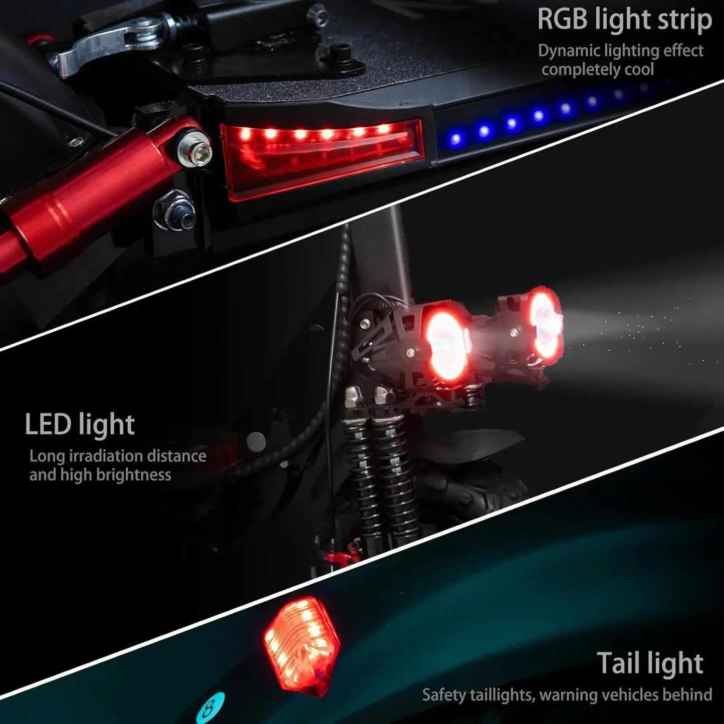 1200W 48V 18AH Portable Folding E-Scooter for Adults Max 55KM/H 11'' Solid Tires 60KM Range Max Load 150kg Stored USA Warehouse